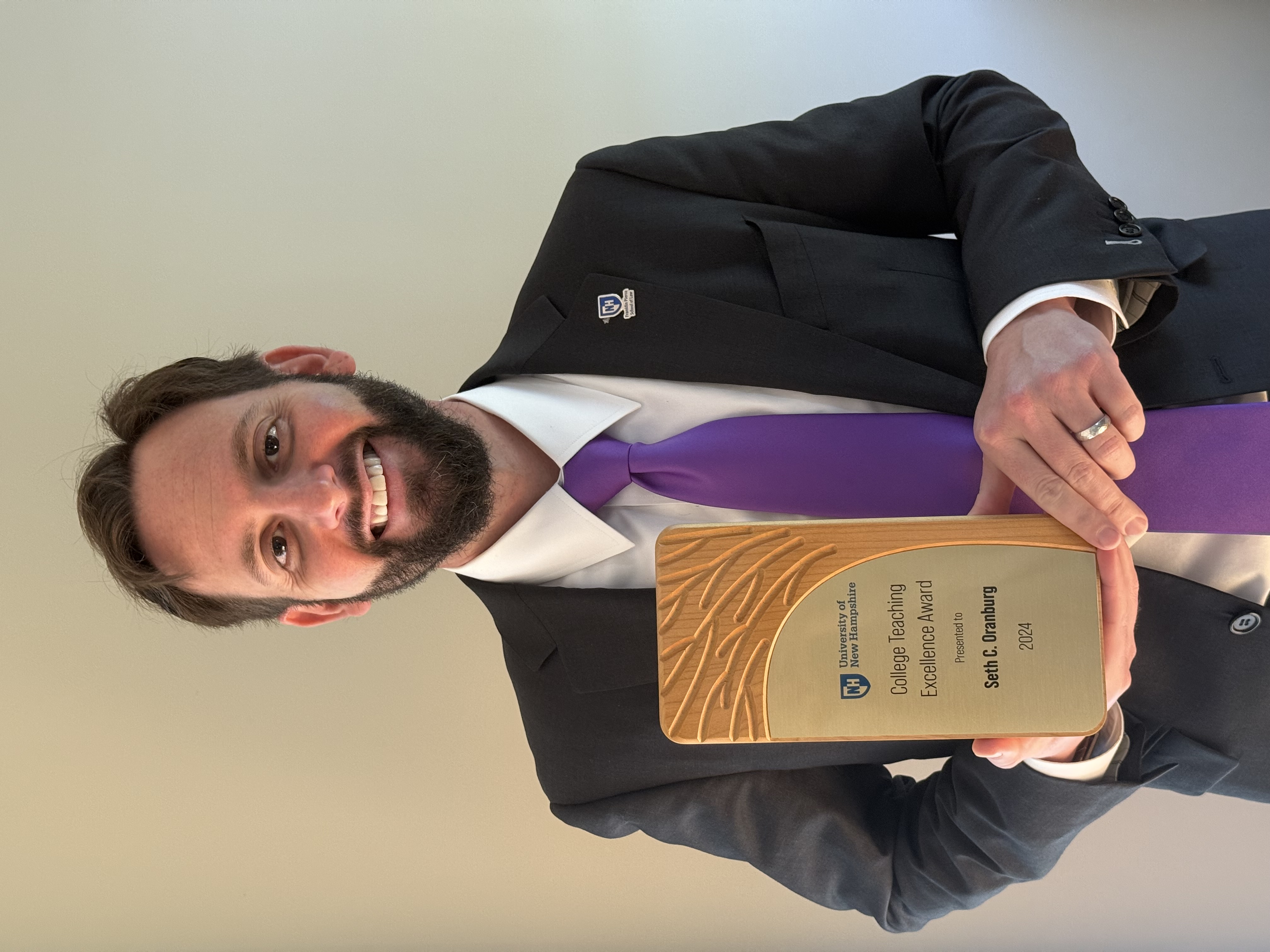 Seth Oranburg with 2024 Teaching Excellence Award